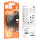Мережевий зарядний пристрій HOCO C141A Smart dual-port charger Lightning cable 10.5W Black