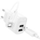 Мережевий зарядний пристрій HOCO C141A Smart dual-port charger Micro USB cable 10.5W White