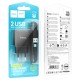 Мережевий зарядний пристрій HOCO C141A Smart dual-port charger Micro USB cable 10.5W Black