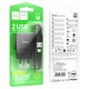 Мережевий зарядний пристрій HOCO C141A Smart dual-port charger Type-C cable 10.5W Black