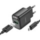 Мережевий зарядний пристрій Hoco C140A Smart single port charger Micro USB cable 18W Black