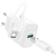 Мережевий зарядний пристрій Hoco C140A Smart single port charger Micro USB cable 18W White