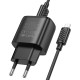 Мережевий зарядний пристрій Hoco C140A Smart single port charger Micro USB cable 18W Black