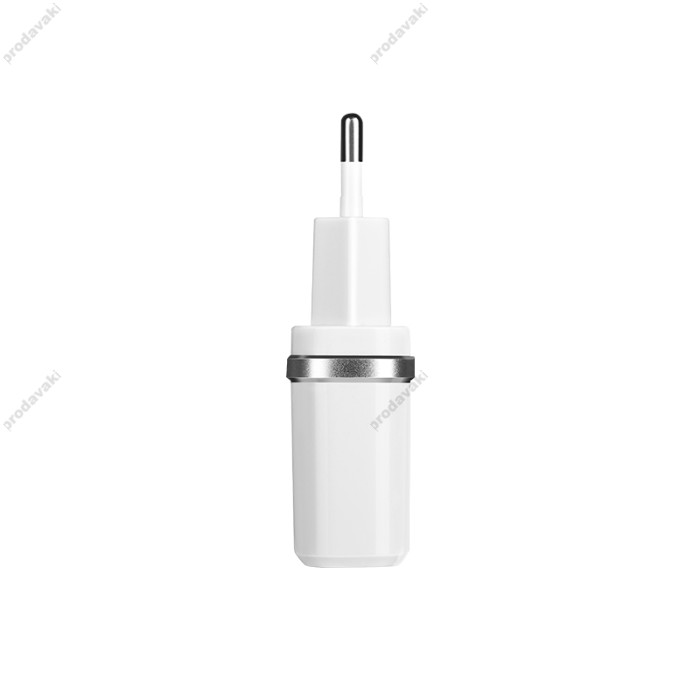 Мережевий зарядний пристрій Hoco C12 Smart Charger Lightning cable 12W White