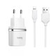 Мережевий зарядний пристрій Hoco C12 Smart Charger Lightning cable 12W White