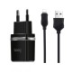 Мережевий зарядний пристрій Hoco C12 Smart Charger Lightning cable 12W Black