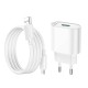 Мережевий зарядний пристрій Hoco C109A Fighter single port charger Micro USB cable 18W White