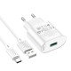 Мережевий зарядний пристрій Hoco C109A Fighter single port charger Type-C cable 18W White