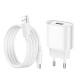 Мережевий зарядний пристрій Hoco C109A Fighter single port charger Type-C cable 18W White
