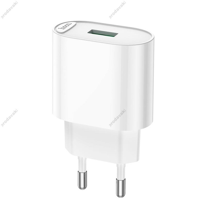 Мережевий зарядний пристрій Hoco C109A Fighter single port charger Type-C cable 18W White