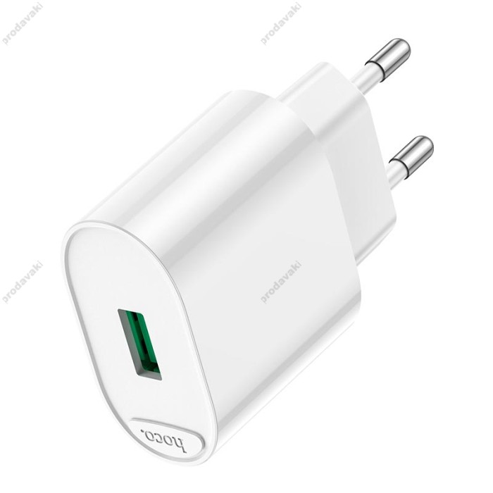 Мережевий зарядний пристрій Hoco C109A Fighter single port charger Type-C cable 18W White