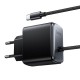 Мережевий зарядний пристрій HOCO C166A Surpass harger with built-in Type-C cable 65W Black