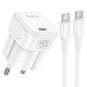 Мережевий зарядний пристрій HOCO C168A Surpass single port Type-C cable 40W White