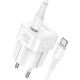 Мережевий зарядний пристрій HOCO C168A Surpass single port Type-C cable 40W White