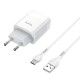 Мережевий зарядний пристрій HOCO C72A Glorious Single Type-C cable 10.5W White
