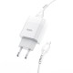 Мережевий зарядний пристрій HOCO C73A Glorious Lightning cable 12W White