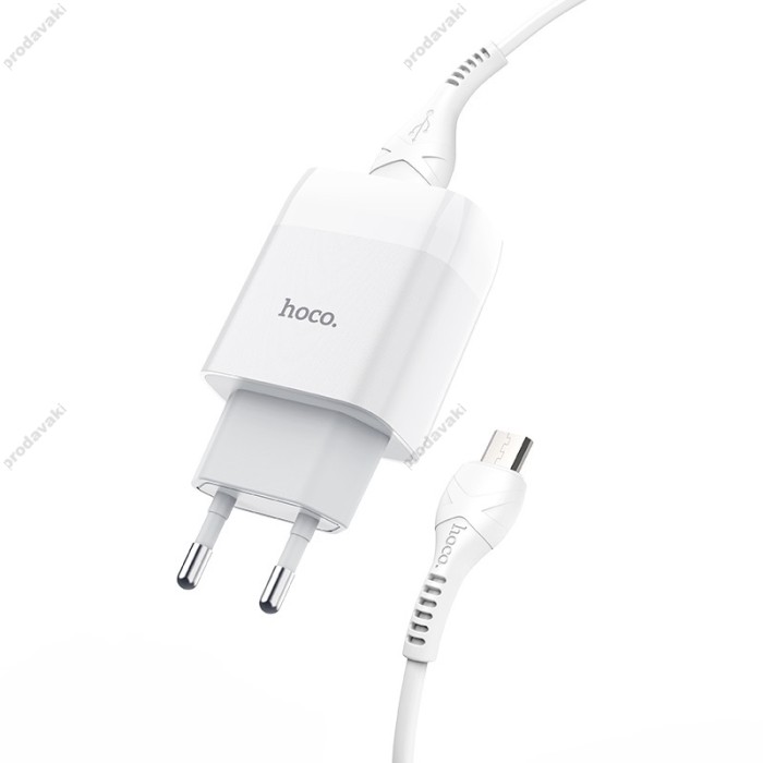 Мережевий зарядний пристрій HOCO C73A Glorious Micro USB cable 12W White