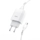 Мережевий зарядний пристрій HOCO C73A Glorious Micro USB cable 12W White