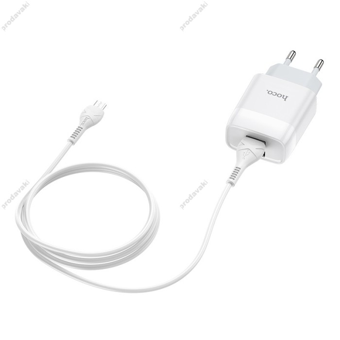 Мережевий зарядний пристрій HOCO C73A Glorious Micro USB cable 12W White