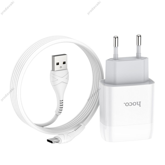 Мережевий зарядний пристрій HOCO C73A Glorious Type-C cable 12W White