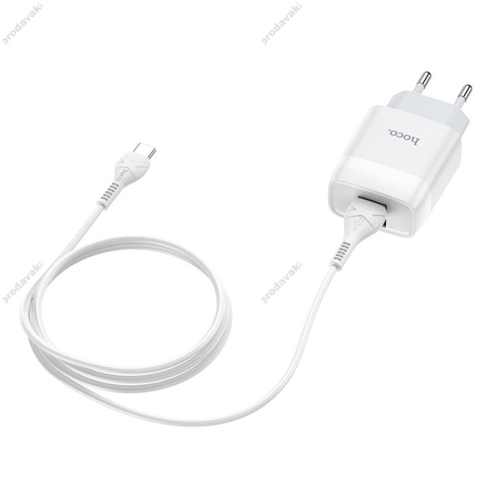 Мережевий зарядний пристрій HOCO C73A Glorious Type-C cable 12W White