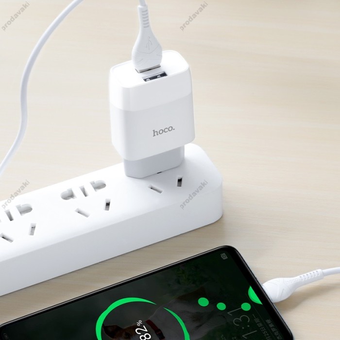 Мережевий зарядний пристрій HOCO C73A Glorious Type-C cable 12W White