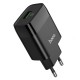 Мережевий зарядний пристрій HOCO C72Q Glorious single port charger 18W Black