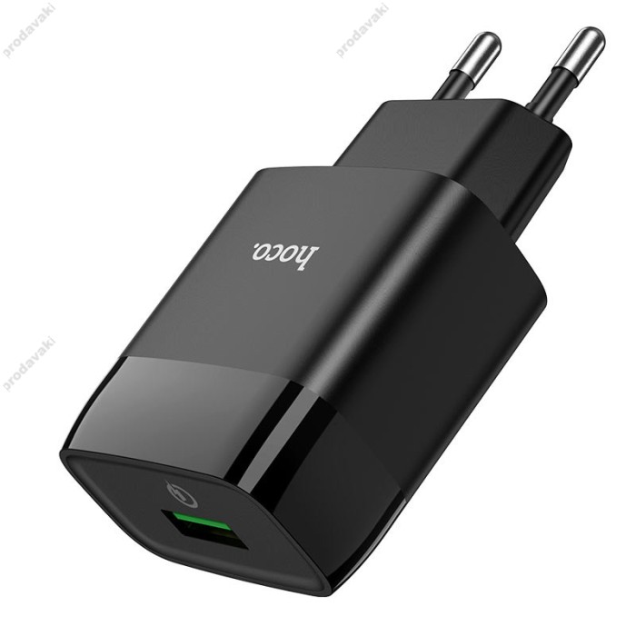 Мережевий зарядний пристрій HOCO C72Q Glorious single port charger 18W Black