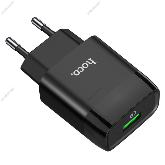 Мережевий зарядний пристрій HOCO C72Q Glorious single port charger 18W Black
