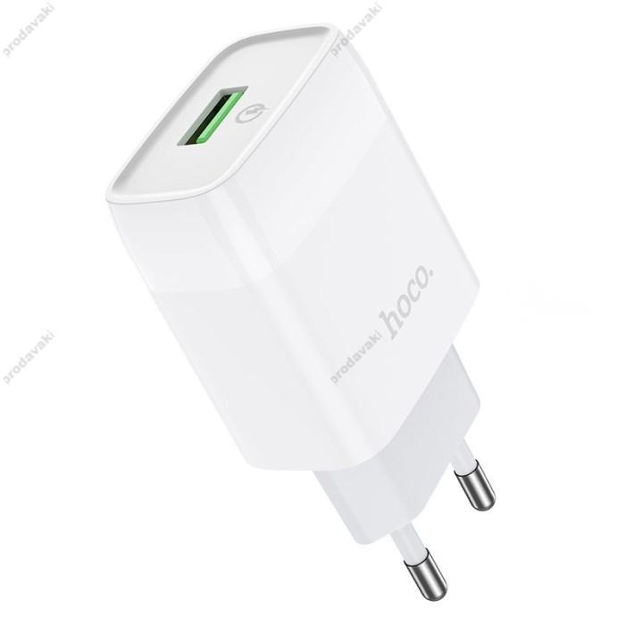 Мережевий зарядний пристрій HOCO C72Q Glorious single port charger Micro USB cable 18W White