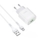 Мережевий зарядний пристрій HOCO C72Q Glorious single port charger Micro USB cable 18W White