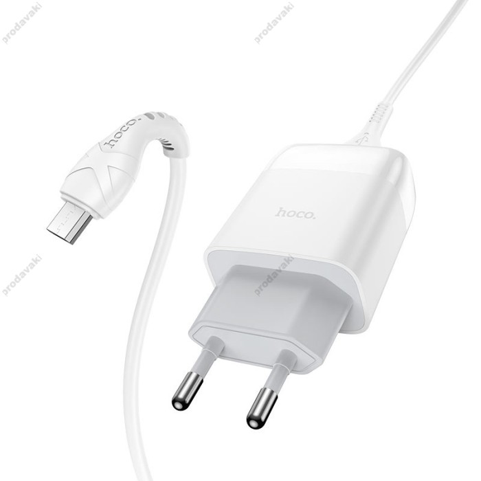 Мережевий зарядний пристрій HOCO C72Q Glorious single port charger Micro USB cable 18W White