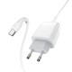 Мережевий зарядний пристрій HOCO C72Q Glorious single port charger Type-C cable 18W White