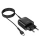 Мережевий зарядний пристрій HOCO C72Q Glorious single port charger Type-C cable 18W Black