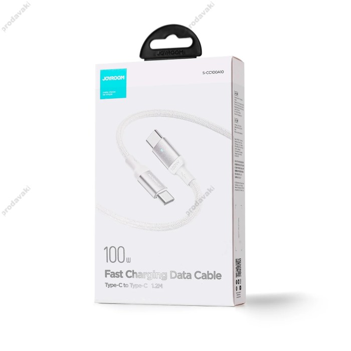 Кабель JoyRoom S-CC100A10 Extraordinary Nylon Cable Type-C to Type-C 100W 5A 1.2m White