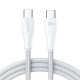 Кабель JoyRoom S-CC100A11 Braided Nylon Cable Type-C to Type-C 100W 5A 1.2m White