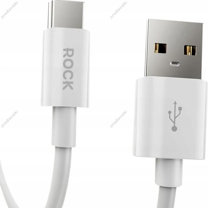 Кабель Rock P8 Basic Series Fast charging data cable USB to Type-C 2A 1m White