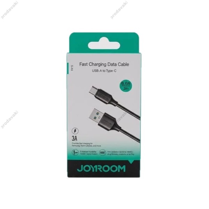 Кабель JoyRoom S-A9 Long-Lasting Fast charging data cable USB to Type-C 3A 2m Black