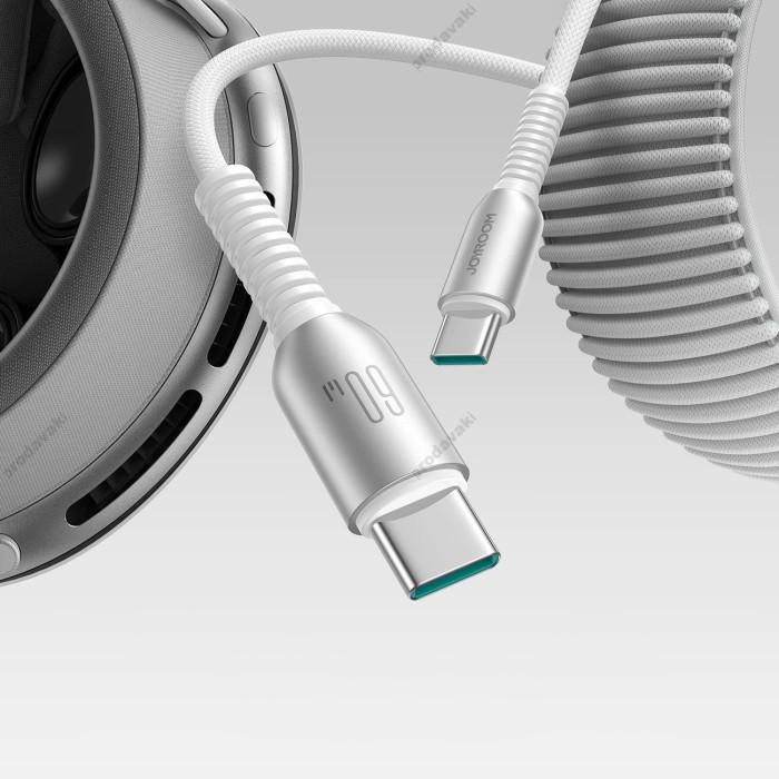 Кабель JoyRoom S-A51 Cutting-Edge Cable Type-C to Type-C 60W 3A 1.2m Light grey