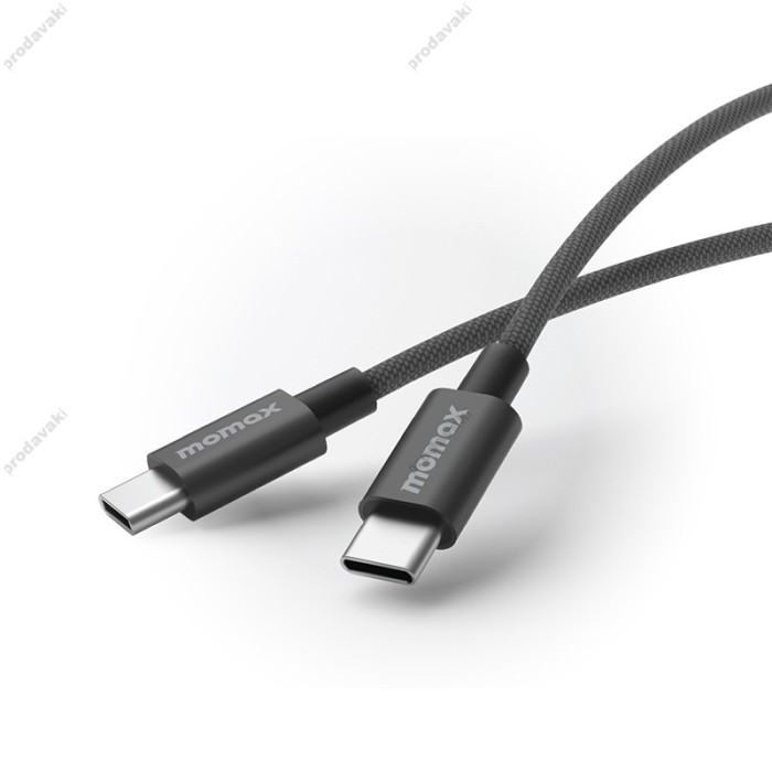 Кабель Momax DC30 Elite Nylon Cable Type-C to Type-C 60W 3A 1.5m Black