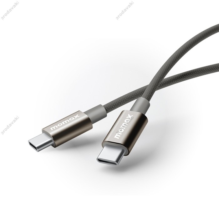 Кабель Momax DC30 Elite Nylon Cable Type-C to Type-C 60W 3A 1.5m Titanium