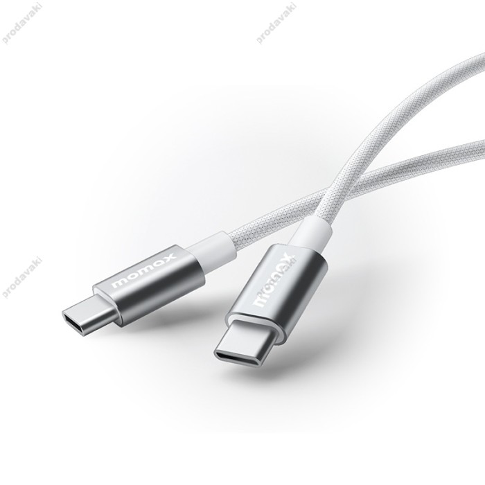 Кабель Momax DC30 Elite Nylon Cable Type-C to Type-C 60W 3A 1.5m White