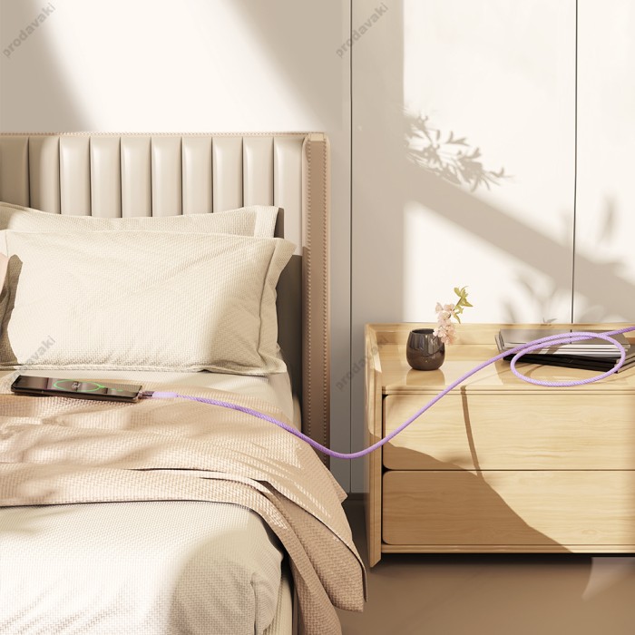 Кабель Rock Z21 Nylon Cable Type-C to Type-C 100W 5A 1.2m Purple