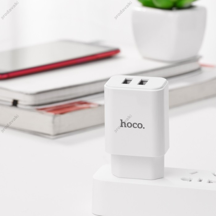 Мережевий зарядний пристрій Hoco C62A Victoria Micro cable 12W White