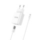 Мережевий зарядний пристрій Hoco C62A Victoria Micro cable 12W White