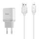 Мережевий зарядний пристрій Hoco C22A Lightning cable 12W White
