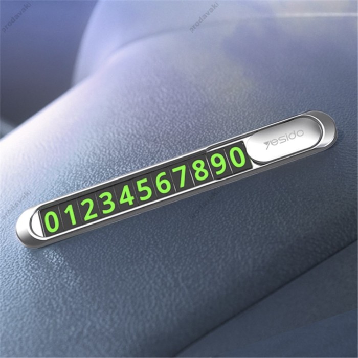 Автовізитка тимчасова карта паркування Yesido C88 Parking card Metal grey