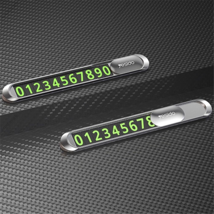Автовізитка тимчасова карта паркування Yesido C88 Parking card Metal grey