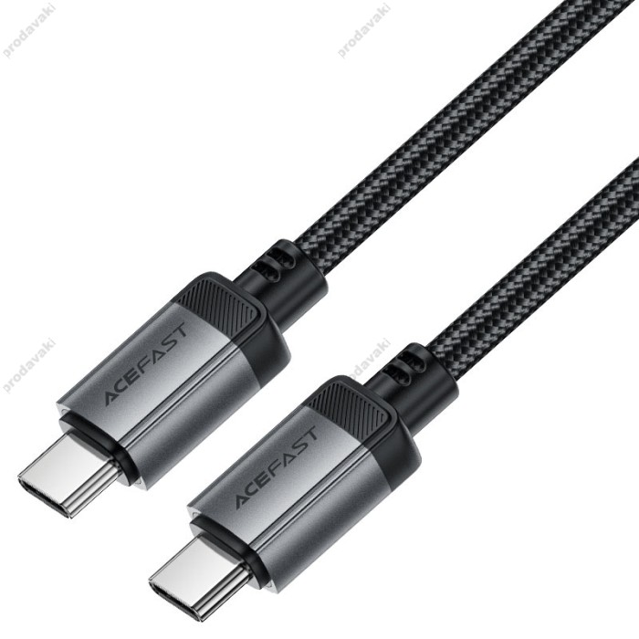 Кабель ACEFAST C20-03 aluminum alloy charging data cable Type-C to Type-C 60W 3A 1.2m Black