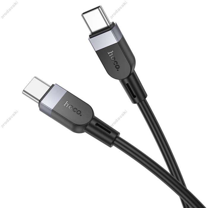 Кабель HOCO X109 Energy silicone charging data cable Type-C to Type-C 60W 3A 3m Black